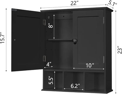 TaoHFE Black Bathroom over the Toilet Storage Cabinet, Wall Medicine Cabinet - Image 2