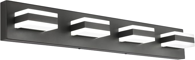 SOLFART Black Bathroom Light Fixtures 4 Lights Bathroom Vanity Light LED by SOLFART
