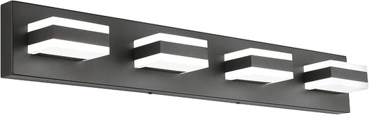 SOLFART Black Bathroom Light Fixtures 4 Lights Bathroom Vanity Light LED by SOLFART