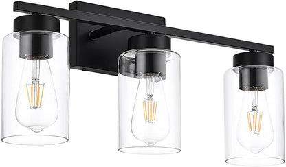 3-Light Bathroom Vanity Light, Modern Black Wall Lights - Image 3