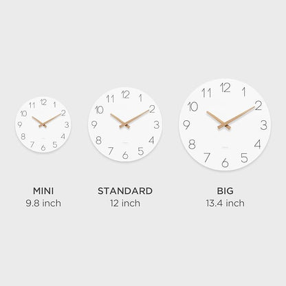 mooas Flatwood Wall Clock, 9.8" Silent Non-Ticking Sweep Movement Decorative - Image 2