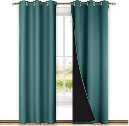 NICETOWN Complete 100% Blackout Curtain Set, Thermal Insulated & Energy by NICETOWN