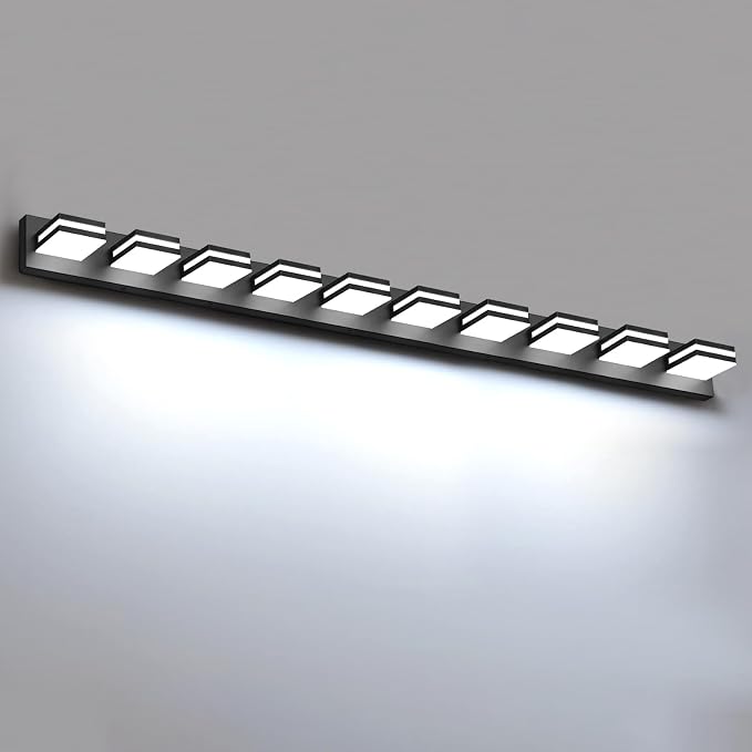 IZORRO LED Modern Bathroom Lights Fixtures, Matte Black Acrylic Wall Lighting by IZORRO