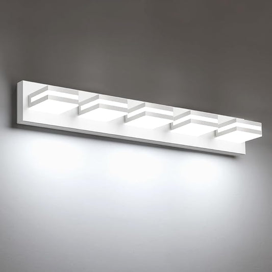 IZORRO LED Modern Bathroom Lights Fixtures, Matte White Acrylic Wall Lighting by IZORRO