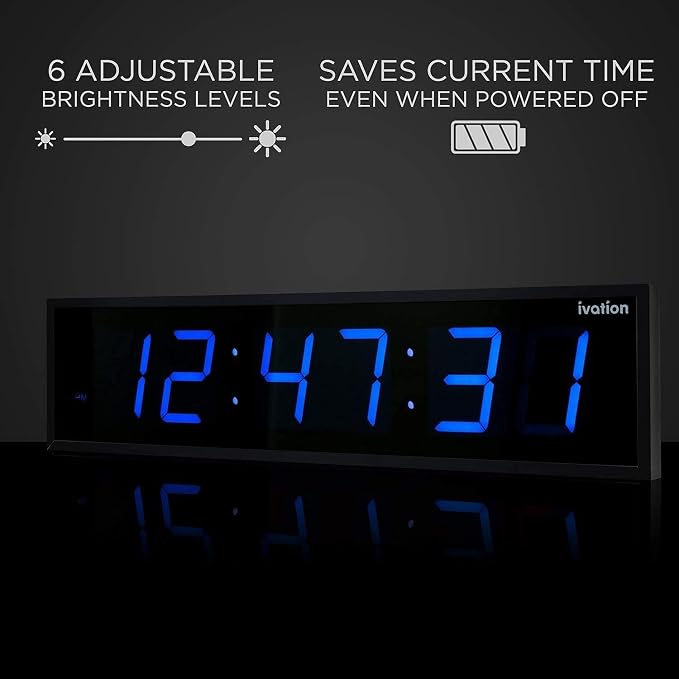 Ivation Oversized Large Digital Wall Clock - Image 4