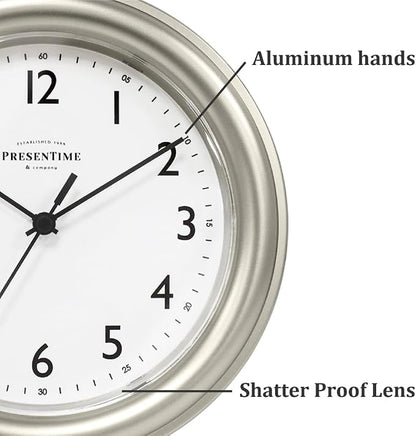Presentime & Co. 8.5" Modern Farmhouse Essential Wall Clock, Silent Non Ticking - Image 3