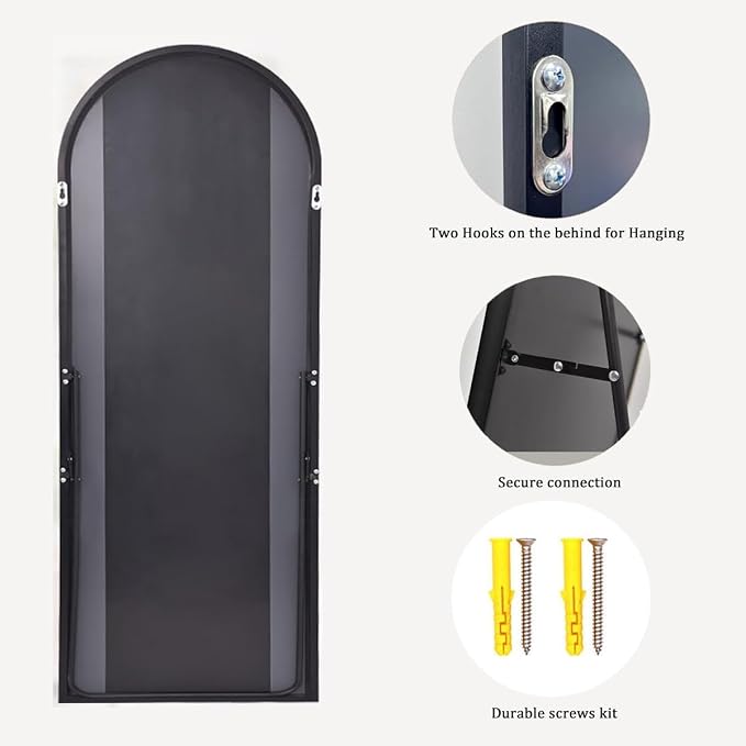 Dewfig Arched Full Length Mirror, Oversized Full Body Mirrors - Image 7