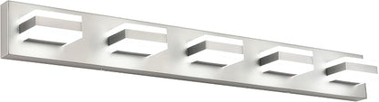 SOLFART 5 Light Bathroom Vanity Light Brushed Nickel Bathroom Vanity Light by SOLFART