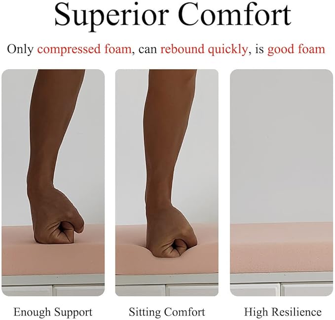 18.5 x 16 Inch Outdoor Chair Cushions for Patio Furniture, UV Resistant Non Slip Waterproof Replacement Patio Seat Cushion with Ties Set of 2, Navy Blue