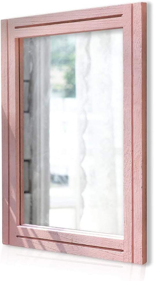 AAZZKANG Rectangle Mirror with Wood Framed Modern Farmhouse Hanging Wall by AAZZKANG