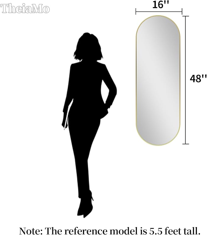 Oval Full Length Mirror, Ultra-Clear Explosion-Proof Dressing Mirror, Simple & - Image 2
