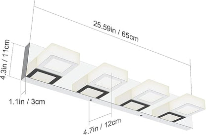 Ralbay Chrome Vanity Lights for Bathroom Adjustable Acrylic Chrome Modern LED - Image 6