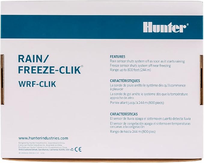 Hunter Industries WRFCLIK Hunter Clik, Wireless Rain/Freeze Sensor Combo (Includes Receiver and Transmitter), White