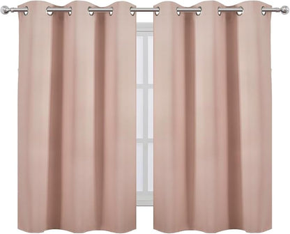 LEMOMO Blush Blackout Curtains/38 x 54 Inch/Set of Two Panels Grommet Living - Image 2