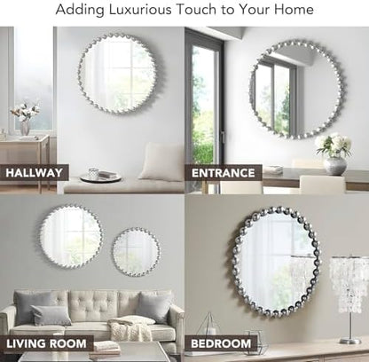 Madison Park Round Mirror, Metal Frame Circle Mirror 36 inch, Wall Art Decor - Image 4