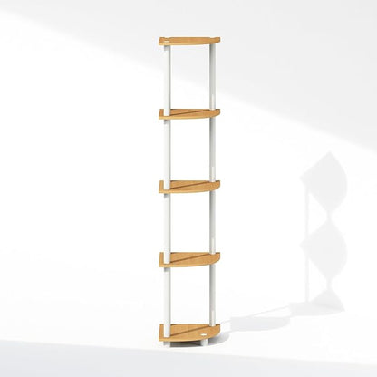 Furinno Turn-N-Tube Storage Shelves, 5-Tier Book Shelf, Corner Shelf, Toolless - Image 6
