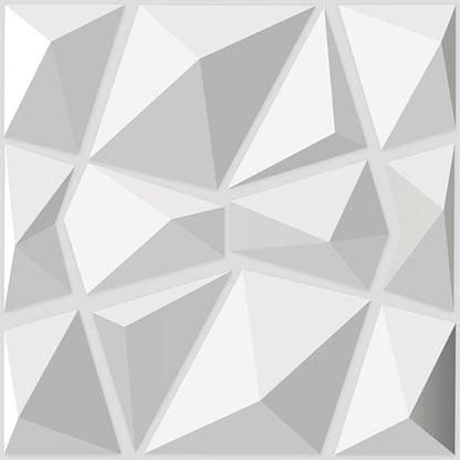 Art3d Decorative 3D Wall Panels in Diamond Design, 11.8"x11.8" Matt White by Art3d