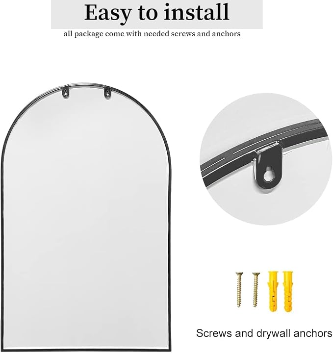Dewfig Arched Window Wall Mirror, Decorative Mirror, Vanity Mirrors - Image 4