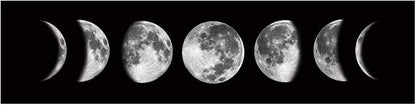 Ohhvvow Moon Phase Wall Art Painting, 47L x 11.8W Black and White Modern - Image 6