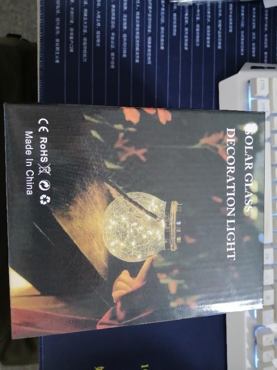 Hanging Outdoor Solar Lights, 30LED Cracked Glass Ball Decorative Lights,Solar Powered Waterproof Landscape with Handle for Tree Yard Garden Patio Fence Holiday Decor(Multicolor)