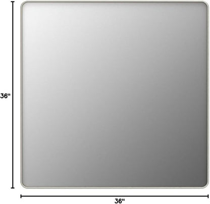 TETOTE Silver Bathroom Mirror, 36 x 36 Inch Wall Mounted Square Brushed Nickel - Image 9