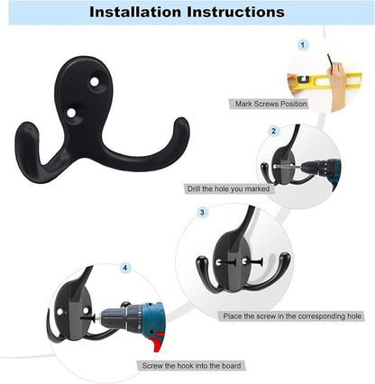 Kruodop 8 Pack Wall Hooks Wall Mounted Coat Hooks - Image 3