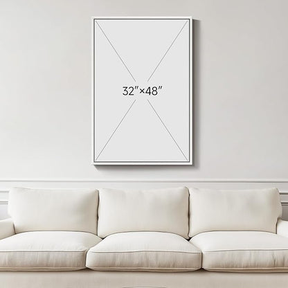 Large Framed Blue Gold Abstract Wall Art, Modern Vertical Canvas Prints - Image 3