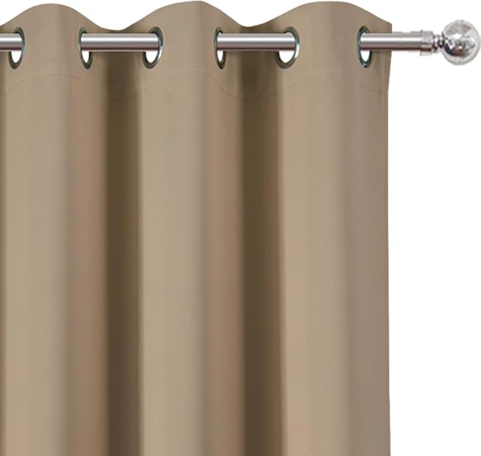 LEMOMO Natural Blackout Curtains/38 x 54 Inch/Set of Two Panels Grommet Living - Image 5