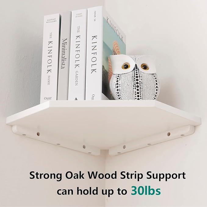 Corner Floating Shelves, Solid Oak Wood Corner Shelves Wall Mount Shelf - Image 6