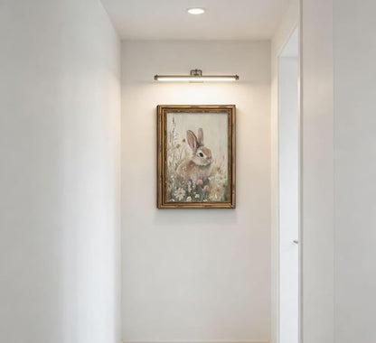 Vintage Gold Framed Easter Bunny Wall Art Spring Rabbit and Wildflowers - Image 9