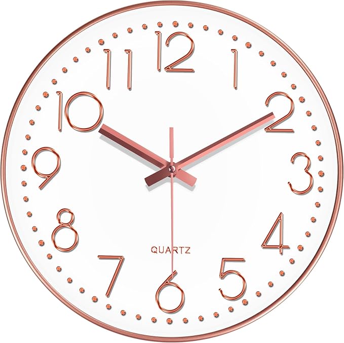 Wall Clock, Silent Wall Clocks Battery Operated 10 Inch- Modern Non Ticking by MABPEDO