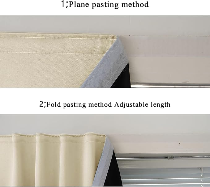 AJAZZ 100% Blackout Curtains for Bedroom Self Adhesive Curtains Temporary - Image 4