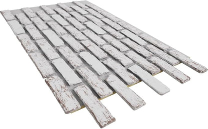 EverStone Aged Brick Faux Brick Panel, 46 7/8"W x 27"H x 1 1/4"D, Rustic White - Image 6