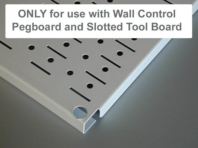Wall Control 4 ft. Metal Pegboard Organizer - Standard Tool Storage Kit & Spray Can Holder Bracket for Pegboard & Slotted Tool Board - White