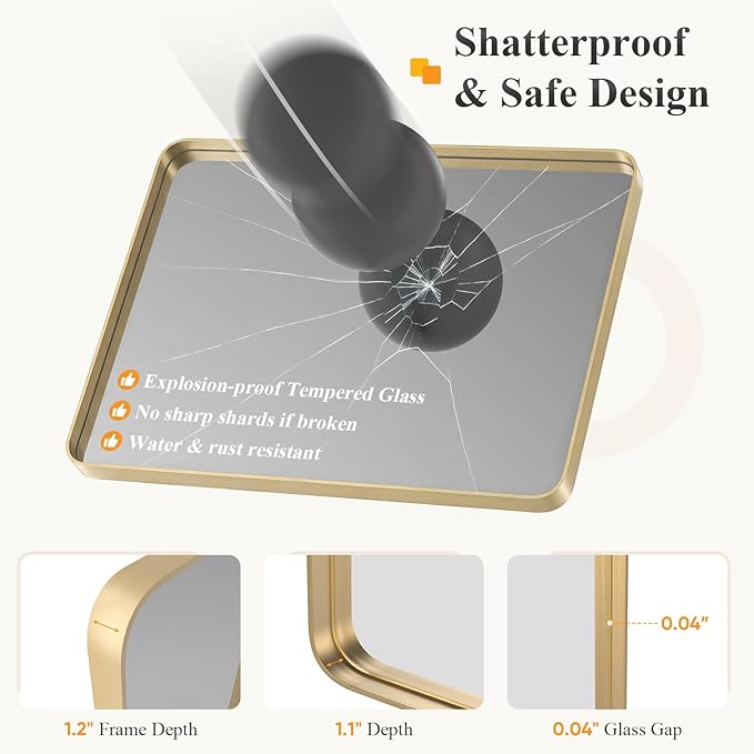 NEWBULIG 28X36 Inch Bathroom Mirror - Image 4