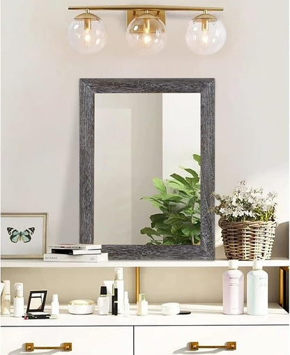 AAZZKANG Wall Mirror with Rectangle Wood Frame Large 20"x16" Rustic Decorative - Image 4