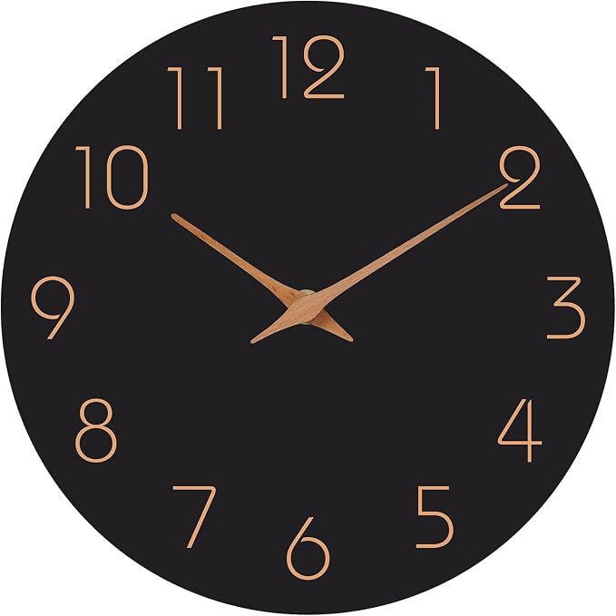 Mosewa Large Wall Clock 18 Inch Black Battery Operated Silent Non Ticking by MOSEWAWALLCLOCK