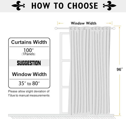 ChrisDowa Room Divider Curtain 96 Inches Long, Wide Blackout Sliding Door - Image 6