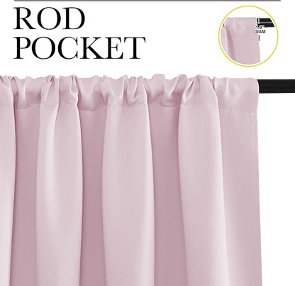 NICETOWN Kitchen Curtains, Baby Pink, Short Blackout Curtains & Drapes - Image 2