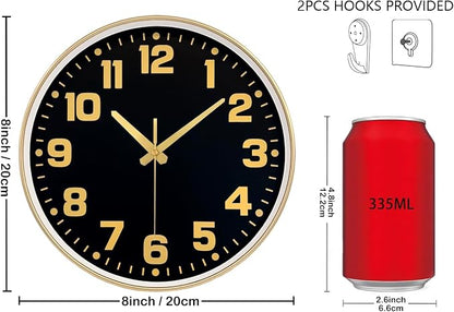 Wall Clock, 8inch Modern Silent Non-Ticking Wall Clocks Battery Operated - Image 3