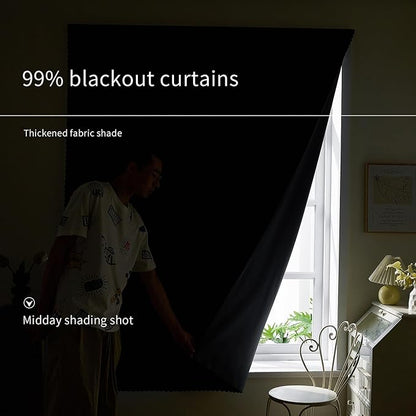 AJAZZ Self Adhesive Curtains 100% Blackout Shades Window Cover Sticky Curtain - Image 4