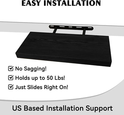 BGMG Wood Floating Shelves 16 inch, Wide Rustic Wooden Wall Shelves - Image 5