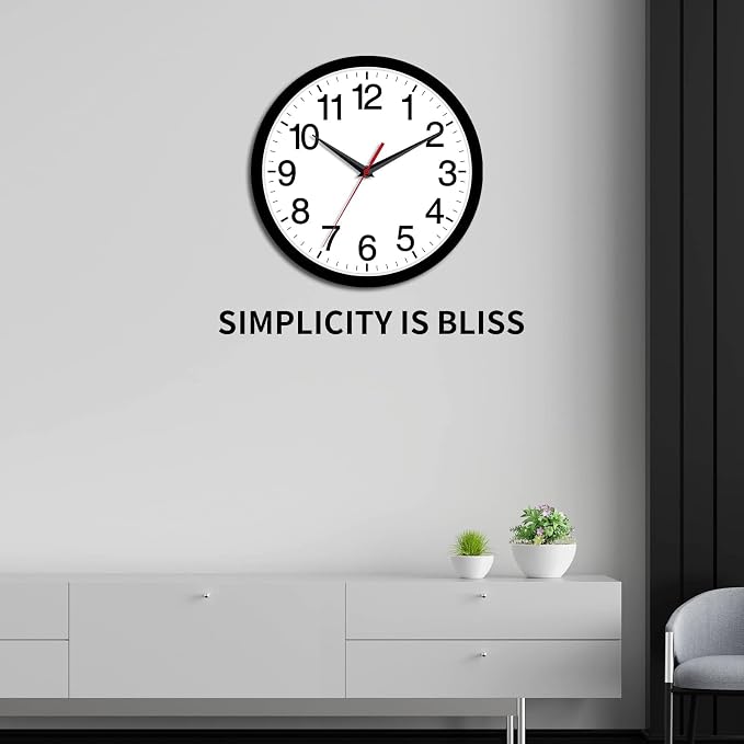Rohioue Wall Clock Modern 8 Inch Battery Operated Silent Non Ticking Small - Image 7