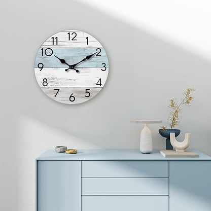 KECYET Wall Clock Silent Non-Ticking Wooden Clocks Battery Operated 8 Inch - Image 6