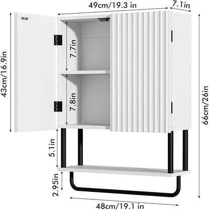 RUSTOWN Fluted Bathroom Wall Cabinet - Image 3