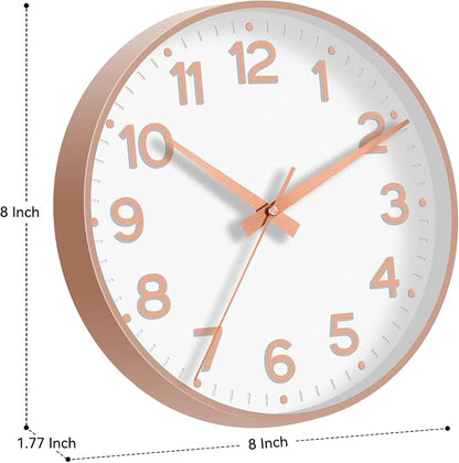 Roymnie Wall Clock, Silent Wall Clocks Battery Operated 8 Inch-Modern Non - Image 3