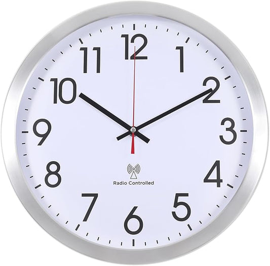 Atomic Analog Wall Clock, 14Inch Radio Controlled Sets Automatically Wall Clock by Vigorwise