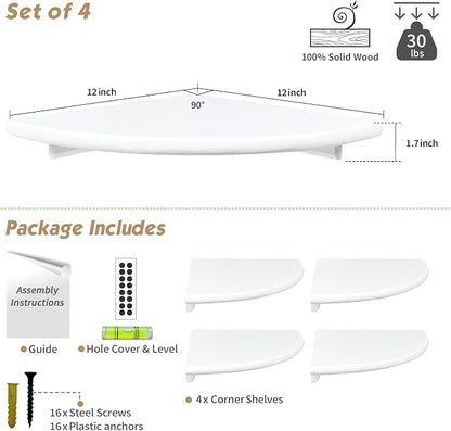 Forbena Corner White Floating Book Shelves - Image 2