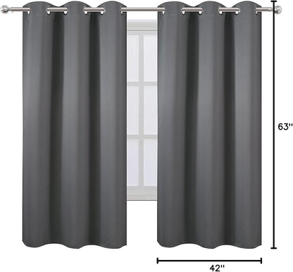 LEMOMO Grey Blackout Curtains 42 x 63 Inch Length/Set of 2 Curtain - Image 10