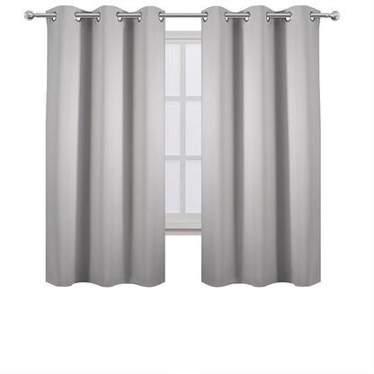 LEMOMO Light Grey Blackout Curtains 42 x 54 Inch Length Set of 2 Panels Grommet - Image 2